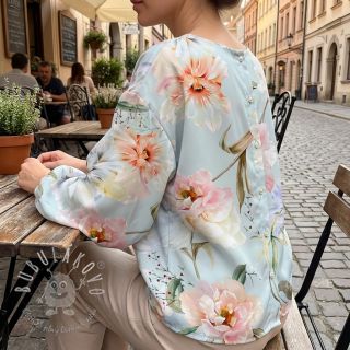 Bavlnená látka SATIN Oahu green digital print