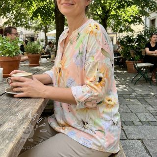 Bavlnená látka SATIN Oahu pink digital print