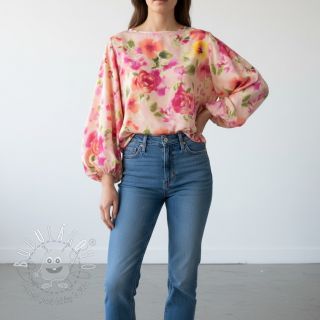 Bavlnená látka SATIN Kauai pink digital print