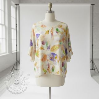 Bavlnená látka SATIN Hawaii yellow digital print