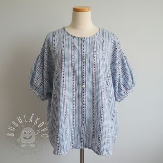 Bavlnená látka JACQUARD Hearts light blue