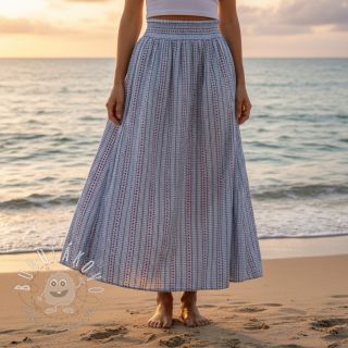 Bavlnená látka JACQUARD Hearts light blue