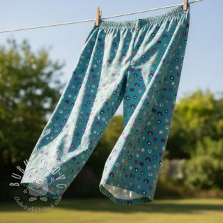 Bavlnená látka Love light petrol