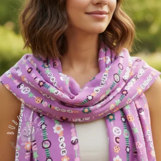 Bavlnená látka Love dream mauve