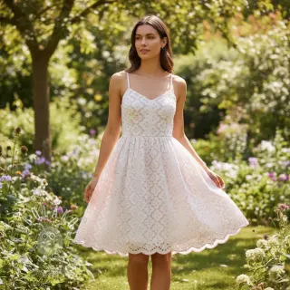 Bavlnená látka EMBROIDERY Lilian rose