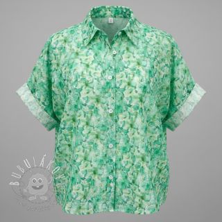 Bavlnená látka EMBROIDERY Viola green digital print