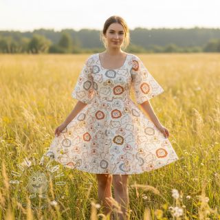 Bavlnená látka Safari animals ecru