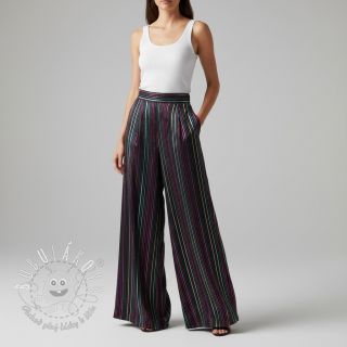 Bavlnená látka LUREX stripes navy