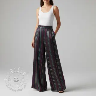 Bavlnená látka LUREX stripes navy