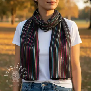 Bavlnená látka LUREX stripes navy