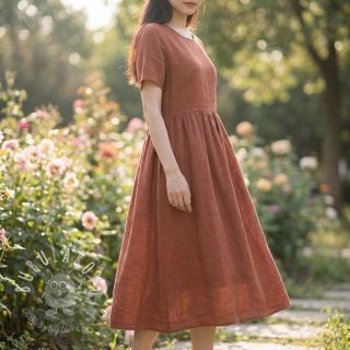 Bavlnená látka s ľanom chestnut