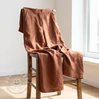 Bavlnená látka s ľanom chestnut