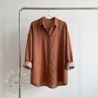 Bavlnená látka s ľanom chestnut