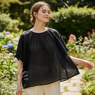 Bavlnená látka s ľanom black