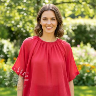 Bavlnená látka s ľanom marlboro red