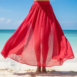 Bavlnená látka s ľanom marlboro red