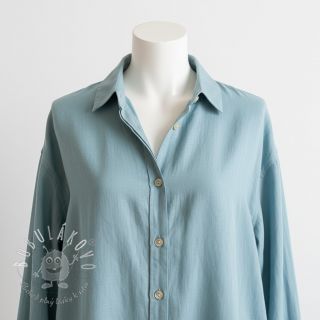 Bavlnená látka s ľanom old blue