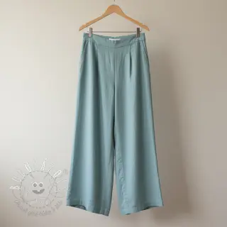 Bavlnená látka s ľanom old blue