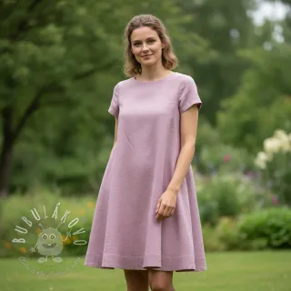 Bavlnená látka s ľanom old pink