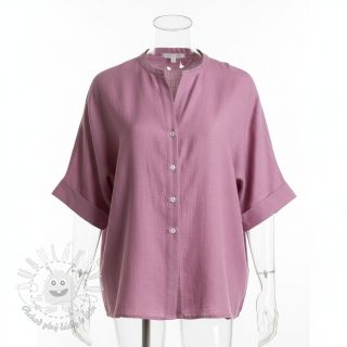 Bavlnená látka s ľanom old pink