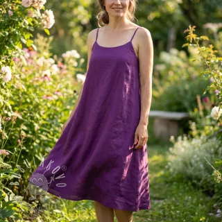 Bavlnená látka s ľanom purple