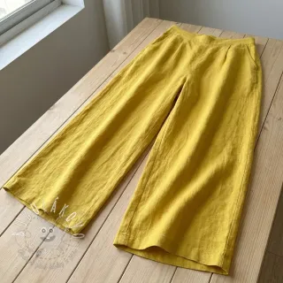 Bavlnená látka s ľanom ochre