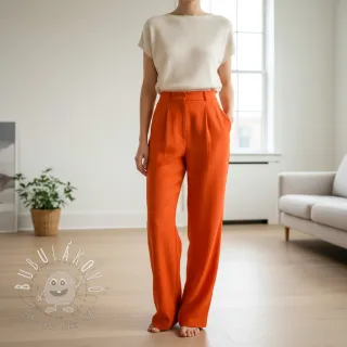Bavlnená látka s ľanom orange