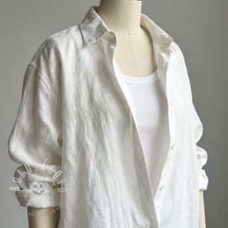 Bavlnená látka s ľanom off white