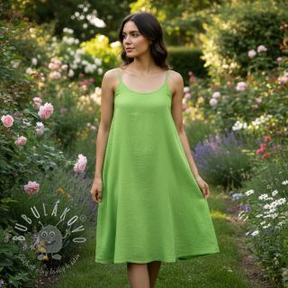 Bavlnená látka s ľanom lime