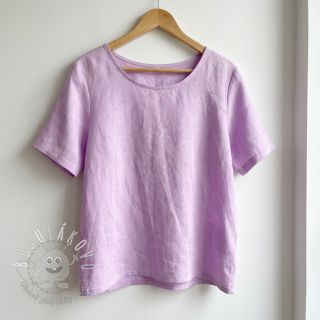 Bavlnená látka s ľanom lilac