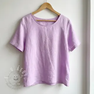 Bavlnená látka s ľanom lilac