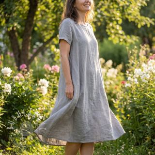 Bavlnená látka s ľanom grey