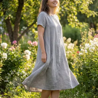 Bavlnená látka s ľanom grey