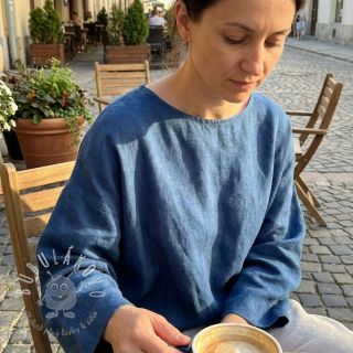 Bavlnená látka s ľanom jeans