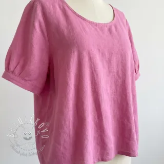 Bavlnená látka s ľanom dark pink