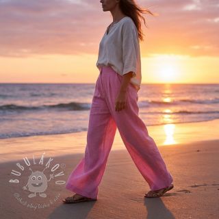 Bavlnená látka s ľanom dark pink