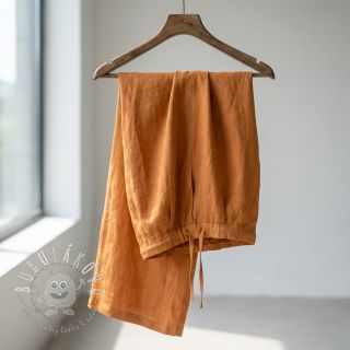 Bavlnená látka s ľanom cognac