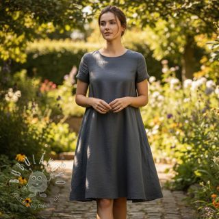 Bavlnená látka s ľanom dark grey