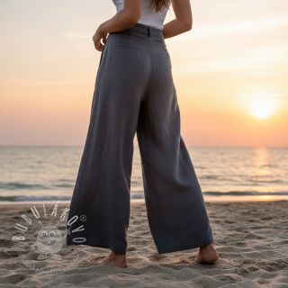 Bavlnená látka s ľanom dark grey