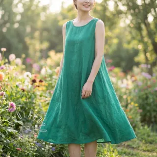 Bavlnená látka s ľanom apple green
