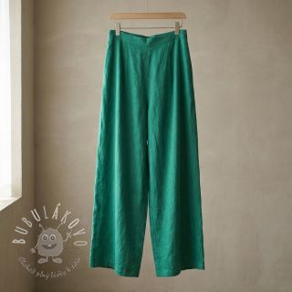 Bavlnená látka s ľanom apple green