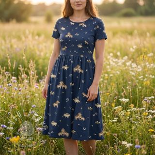 Bavlnená látka Ponny navy digital print