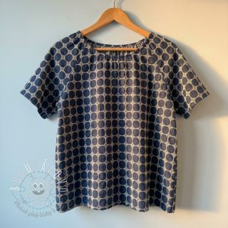 Bavlnená látka JEANS Circles dark blue