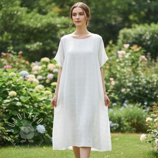 Bavlnená látka EMBROIDERY DOBBY Square white