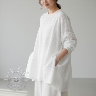 Bavlnená látka EMBROIDERY DOBBY Square white