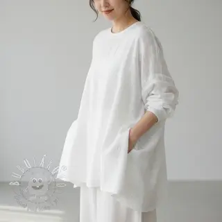 Bavlnená látka EMBROIDERY DOBBY Square white