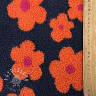 Kabátovina TEDDY JACQUARD Flowers navy