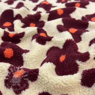 Kabátovina TEDDY JACQUARD Flowers beige