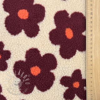 Kabátovina TEDDY JACQUARD Flowers beige