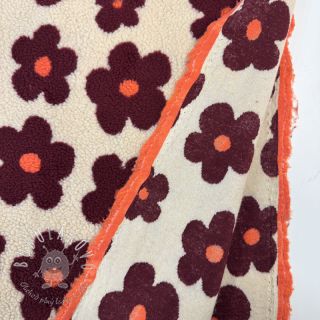 Kabátovina TEDDY JACQUARD Flowers beige